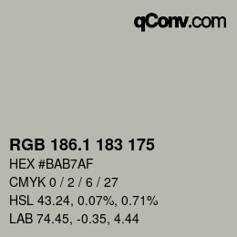 カラーコード: RGB 186.1 183 175 | qconv.com