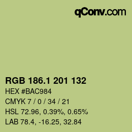カラーコード: RGB 186.1 201 132 | qconv.com