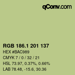 カラーコード: RGB 186.1 201 137 | qconv.com