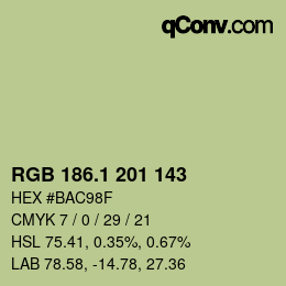 カラーコード: RGB 186.1 201 143 | qconv.com