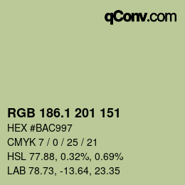 カラーコード: RGB 186.1 201 151 | qconv.com