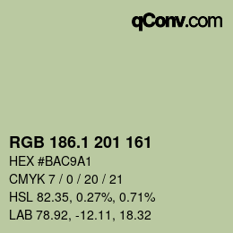 カラーコード: RGB 186.1 201 161 | qconv.com