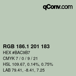 Color code: RGB 186.1 201 183 | qconv.com