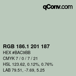 Color code: RGB 186.1 201 187 | qconv.com