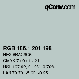 Color code: RGB 186.1 201 198 | qconv.com