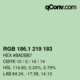 カラーコード: RGB 186.1 219 183 | qconv.com