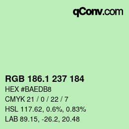カラーコード: RGB 186.1 237 184 | qconv.com