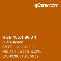 Farbcode: RGB 186.1 90.8 1 | qconv.com