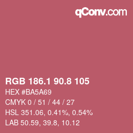 Farbcode: RGB 186.1 90.8 105 | qconv.com