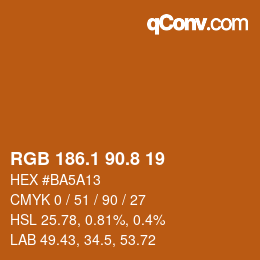 Color code: RGB 186.1 90.8 19 | qconv.com
