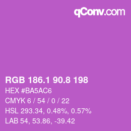 カラーコード: RGB 186.1 90.8 198 | qconv.com