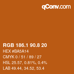 Color code: RGB 186.1 90.8 20 | qconv.com