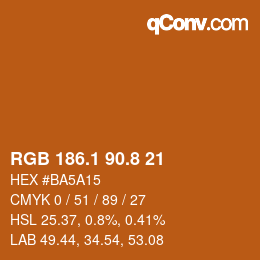 Color code: RGB 186.1 90.8 21 | qconv.com