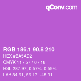 カラーコード: RGB 186.1 90.8 210 | qconv.com