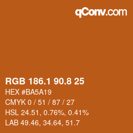 Color code: RGB 186.1 90.8 25 | qconv.com