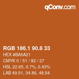 Color code: RGB 186.1 90.8 33 | qconv.com