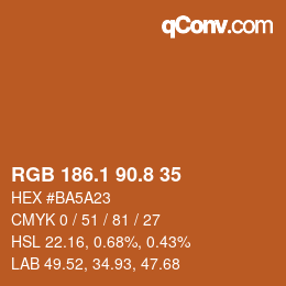 Color code: RGB 186.1 90.8 35 | qconv.com