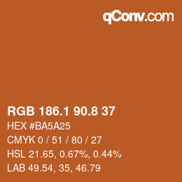 Color code: RGB 186.1 90.8 37 | qconv.com