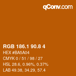 Farbcode: RGB 186.1 90.8 4 | qconv.com