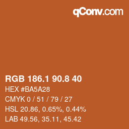 Color code: RGB 186.1 90.8 40 | qconv.com