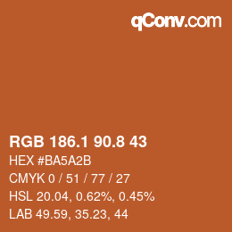 Color code: RGB 186.1 90.8 43 | qconv.com