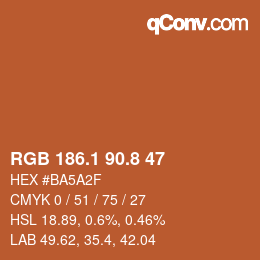Color code: RGB 186.1 90.8 47 | qconv.com