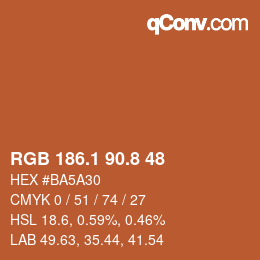 Color code: RGB 186.1 90.8 48 | qconv.com