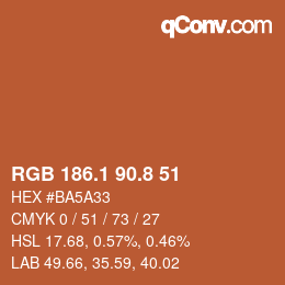 Color code: RGB 186.1 90.8 51 | qconv.com