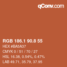 Color code: RGB 186.1 90.8 55 | qconv.com