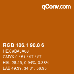 Color code: RGB 186.1 90.8 6 | qconv.com
