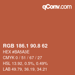 Color code: RGB 186.1 90.8 62 | qconv.com