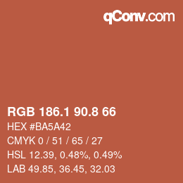 Color code: RGB 186.1 90.8 66 | qconv.com