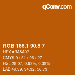 Color code: RGB 186.1 90.8 7 | qconv.com