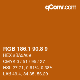 Farbcode: RGB 186.1 90.8 9 | qconv.com