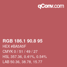 Color code: RGB 186.1 90.8 95 | qconv.com