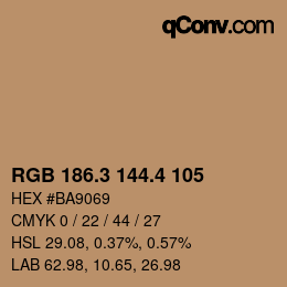 カラーコード: RGB 186.3 144.4 105 | qconv.com