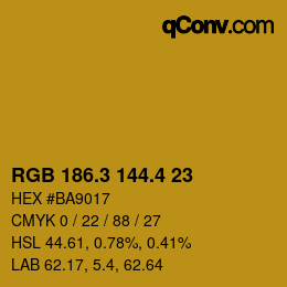 カラーコード: RGB 186.3 144.4 23 | qconv.com