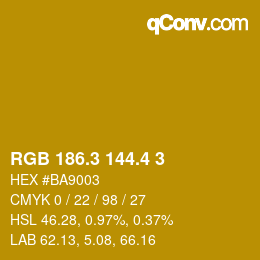 カラーコード: RGB 186.3 144.4 3 | qconv.com