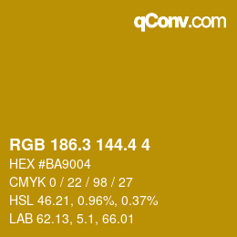 カラーコード: RGB 186.3 144.4 4 | qconv.com