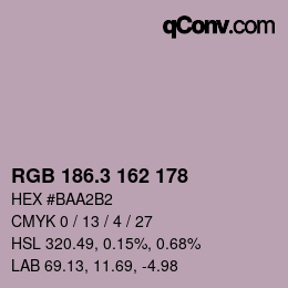 カラーコード: RGB 186.3 162 178 | qconv.com