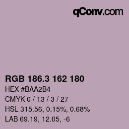 カラーコード: RGB 186.3 162 180 | qconv.com