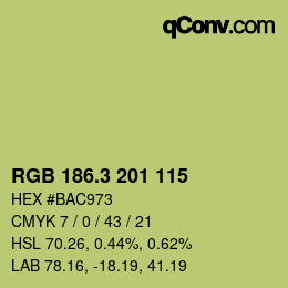カラーコード: RGB 186.3 201 115 | qconv.com