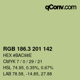 カラーコード: RGB 186.3 201 142 | qconv.com