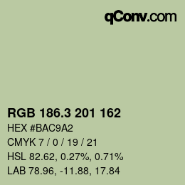 カラーコード: RGB 186.3 201 162 | qconv.com