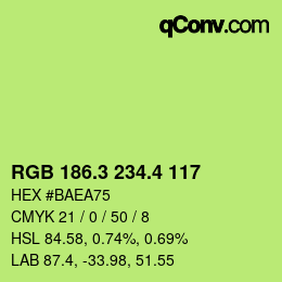 カラーコード: RGB 186.3 234.4 117 | qconv.com