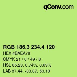 カラーコード: RGB 186.3 234.4 120 | qconv.com