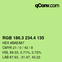 カラーコード: RGB 186.3 234.4 135 | qconv.com