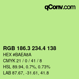 カラーコード: RGB 186.3 234.4 138 | qconv.com