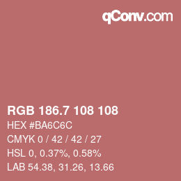 カラーコード: RGB 186.7 108 108 | qconv.com