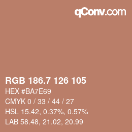 カラーコード: RGB 186.7 126 105 | qconv.com